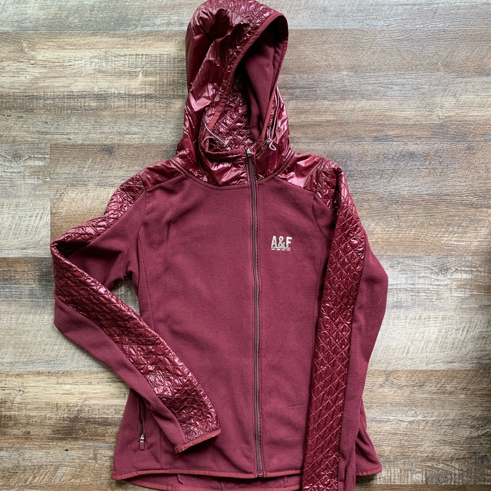 A&F Active Hoodie Fleece Burgundy Women’s Size M